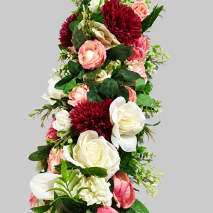 Maroon & pink flower runner 1.5m